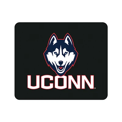 Black UConn Huskies Mascot Logo Mouse Pad