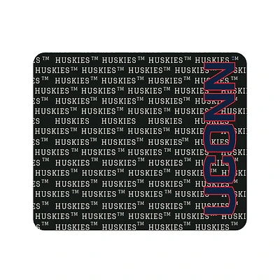 Black UConn Huskies Repeat Text Mouse Pad