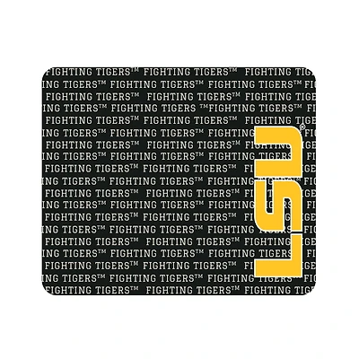 Black LSU Tigers Repeat Text Mouse Pad