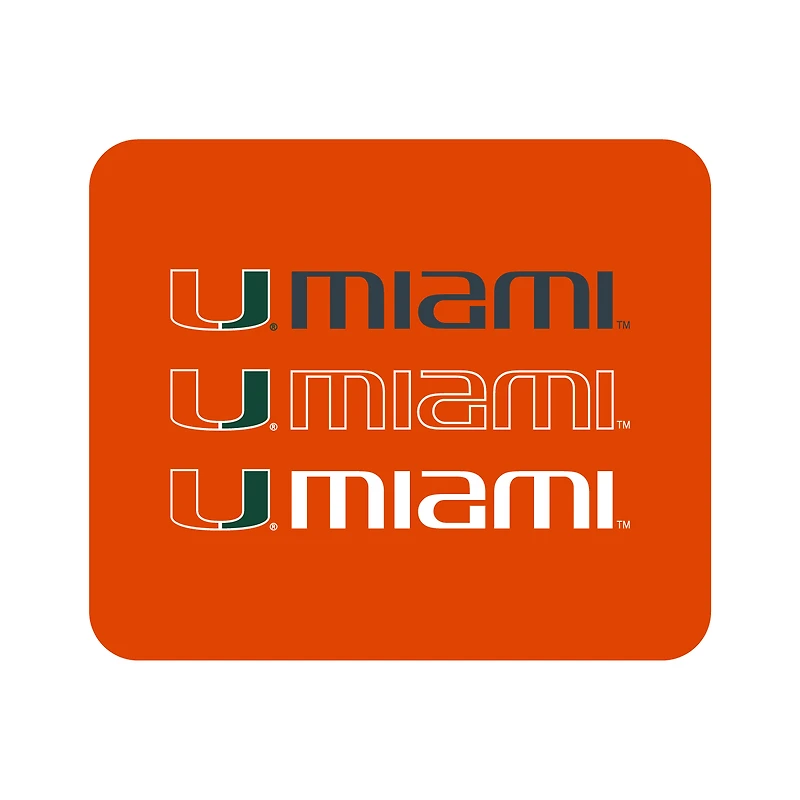 Orange Miami Hurricanes Wordmark Logo Mouse Pad