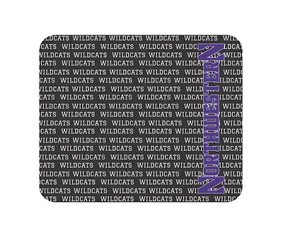 Black Northwestern Wildcats Repeat Text Mouse Pad