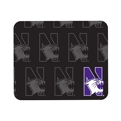 Black Northwestern Wildcats Echo Logo Mouse Pad