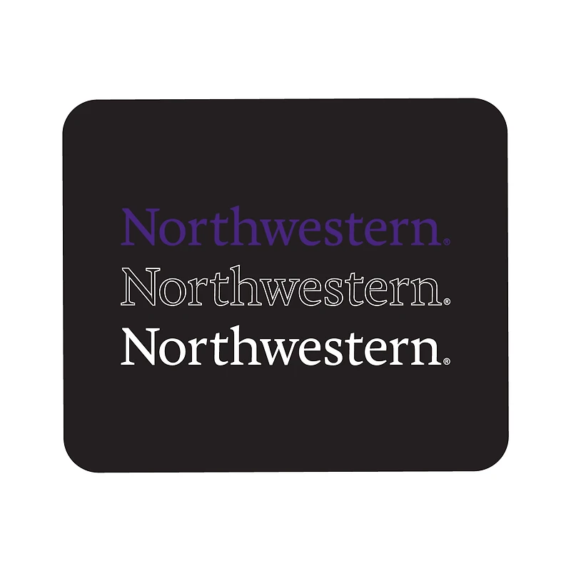 Black Northwestern Wildcats Wordmark Logo Mouse Pad