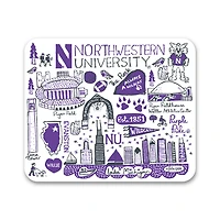 White Northwestern Wildcats Mouse Pad