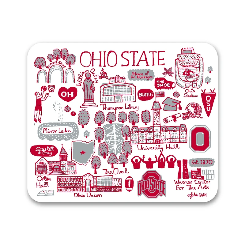 White Ohio State Buckeyes Mouse Pad