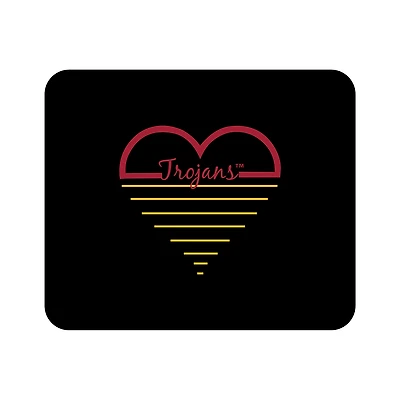 Black USC Trojans Heart Logo Mouse Pad