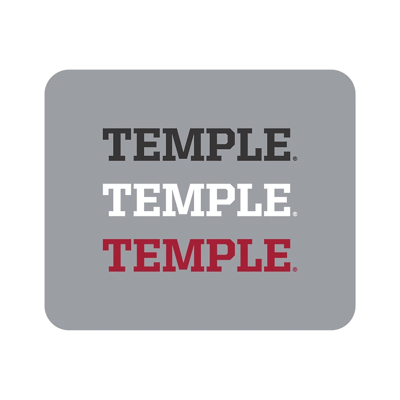 Gray Temple Owls Wordmark Logo Mouse Pad
