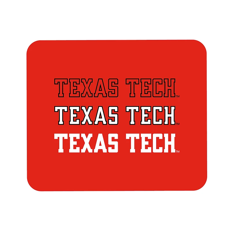 Red Texas Tech Red Raiders Wordmark Logo Mouse Pad