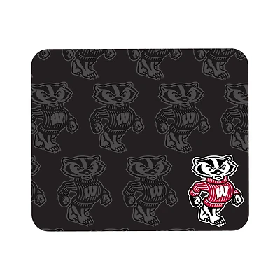 Black Wisconsin Badgers Echo Logo Mouse Pad