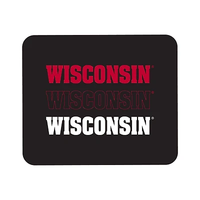 Black Wisconsin Badgers Wordmark Logo Mouse Pad