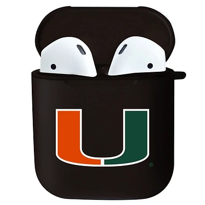Black Miami Hurricanes Airpods Case