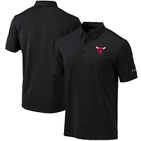 Men's Columbia Black Chicago Bulls Omni-Wick Drive Polo