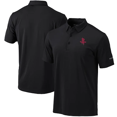 Men's Columbia Black Houston Rockets Omni-Wick Drive Polo