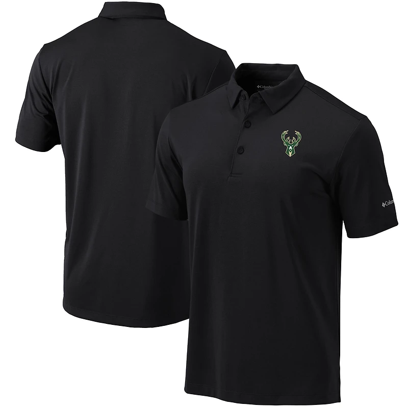 Men's Columbia Black Milwaukee Bucks Omni-Wick Drive Polo