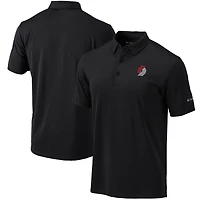 Men's Columbia Black Portland Trail Blazers Omni-Wick Drive Polo