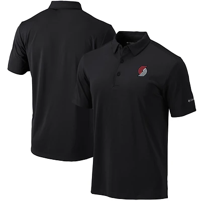Men's Columbia Black Portland Trail Blazers Omni-Wick Drive Polo