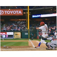 Bryce Harper Philadelphia Phillies Autographed 11" x 14" Swinging in White Jersey Horizontal Photograph