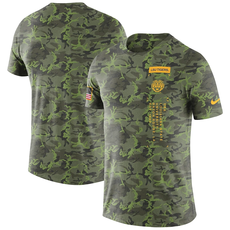 Men's Nike Camo LSU Tigers Military Dri-FIT T-Shirt