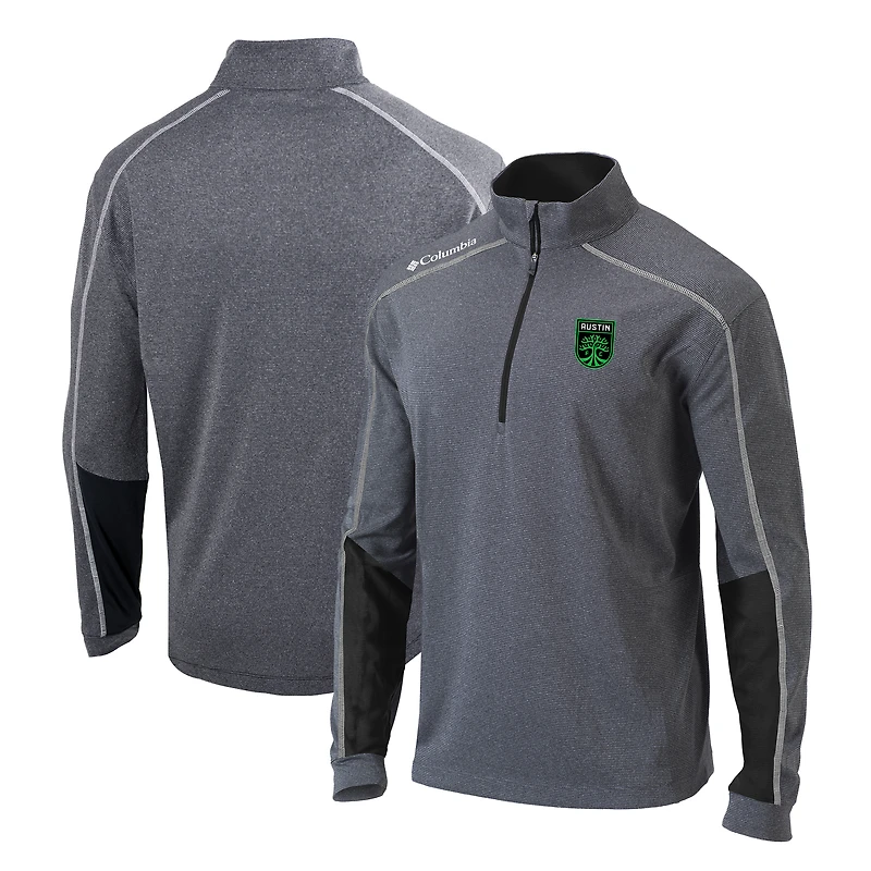 Men's Columbia Heathered Gray/Black Austin FC Omni-Wick Shotgun 2.0 Quarter-Zip Pullover Top