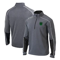 Men's Columbia Heathered Gray/Black Austin FC Omni-Wick Shotgun 2.0 Quarter-Zip Pullover Top