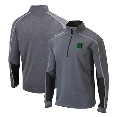 Men's Columbia Heathered Gray/Black Austin FC Omni-Wick Shotgun 2.0 Quarter-Zip Pullover Top