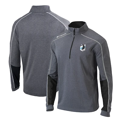Men's Columbia Heathered Gray/Black Minnesota United FC Omni-Wick Shotgun 2.0 Quarter-Zip Pullover Top