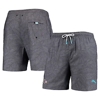 Men's Tommy Bahama Black Baltimore Ravens Naples Layered Leaves Swim Trunks