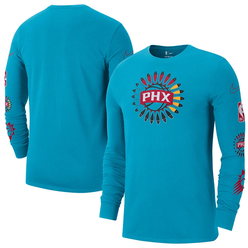 Men's Nike Turquoise Phoenix Suns 2022/23 City Edition Essential Expressive Long Sleeve T-Shirt