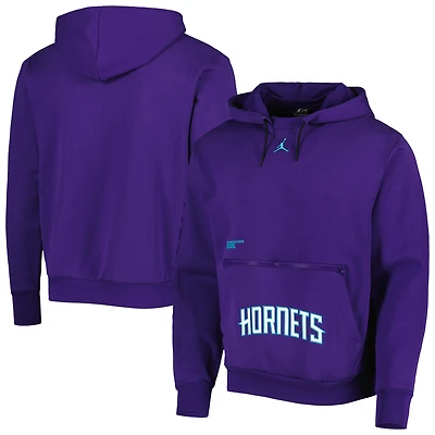 Men's Jordan Brand Purple Charlotte Hornets Courtside Statement Edition Pullover Hoodie