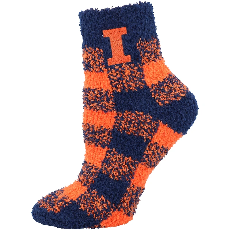 Women's ZooZatz Illinois Fighting Illini Fuzzy Buffalo Check Crew Socks