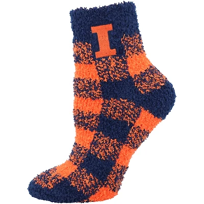 Women's ZooZatz Illinois Fighting Illini Fuzzy Buffalo Check Crew Socks