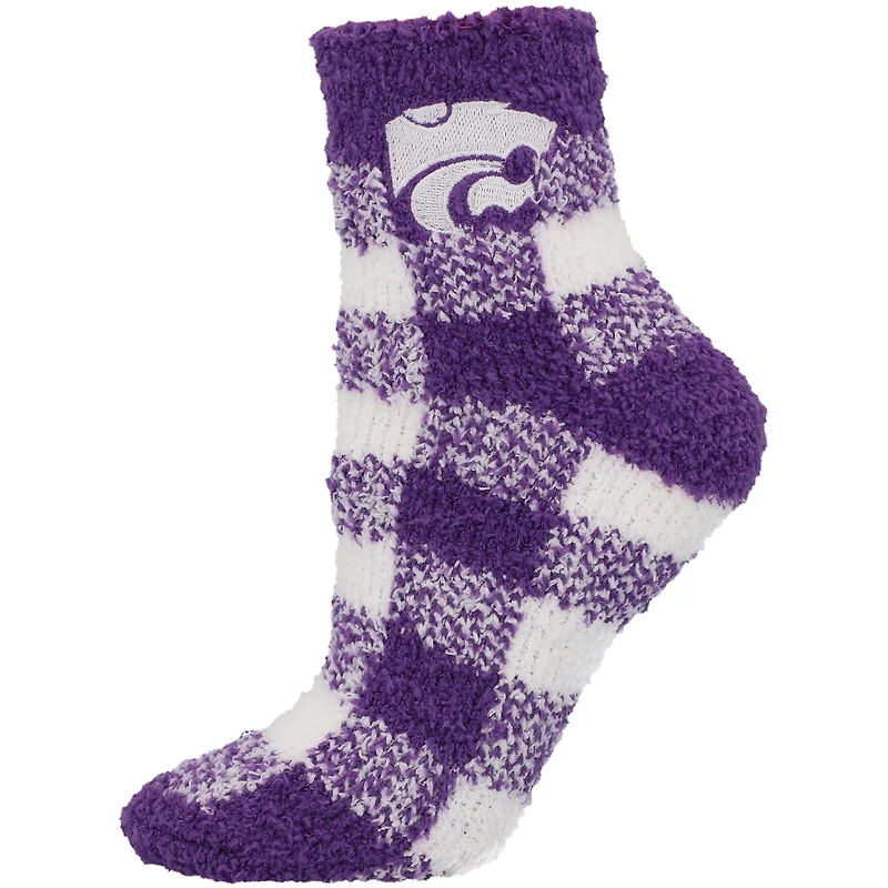 Women's ZooZatz Kansas State Wildcats Fuzzy Buffalo Check Crew Socks