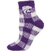 Women's ZooZatz Kansas State Wildcats Fuzzy Buffalo Check Crew Socks