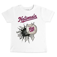 Youth Tiny Turnip White Washington Nationals Baseball Tear T-Shirt