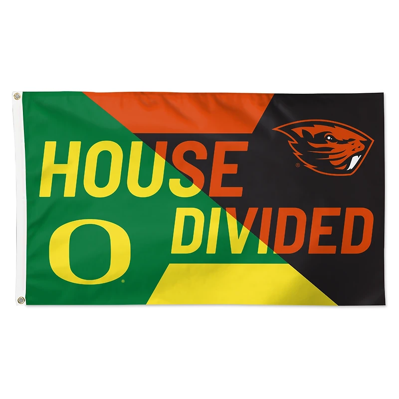 WinCraft Oregon Ducks vs Oregon State Beavers 3' x 5' Single-Sided Deluxe House Divided Flag