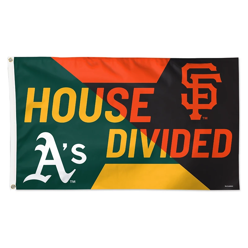 WinCraft San Francisco Giants vs Athletics 3' x 5' Single-Sided Deluxe House Divided Flag