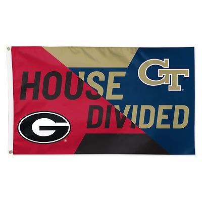 WinCraft Georgia Bulldogs vs Georgia Tech Yellow Jackets 3' x 5' Single-Sided Deluxe House Divided Flag