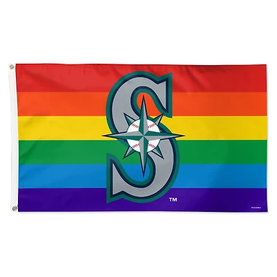 WinCraft Seattle Mariners 3' x 5' Single-Sided Deluxe Team Pride Flag