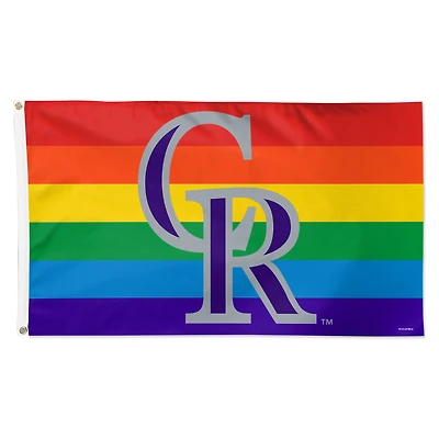 WinCraft Colorado Rockies 3' x 5' Single-Sided Deluxe Team Pride Flag