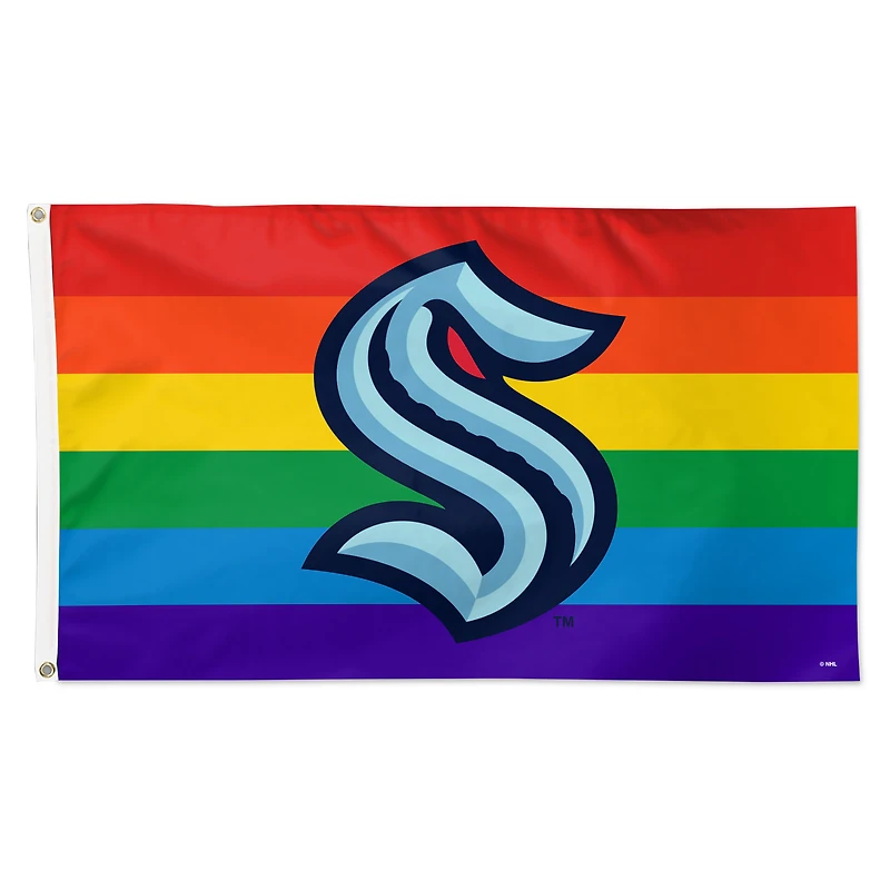 WinCraft Seattle Kraken 3' x 5' Single-Sided Deluxe Team Pride Flag