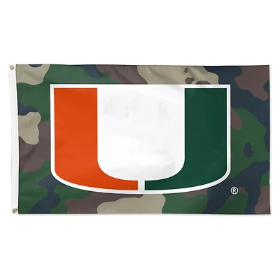 WinCraft Miami Hurricanes 3' x 5' Single-Sided Deluxe Camo Flag