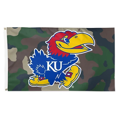 WinCraft Kansas Jayhawks 3' x 5' Single-Sided Deluxe Camo Flag