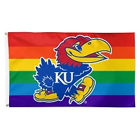 WinCraft Kansas Jayhawks 3' x 5' Single-Sided Deluxe Team Pride Flag