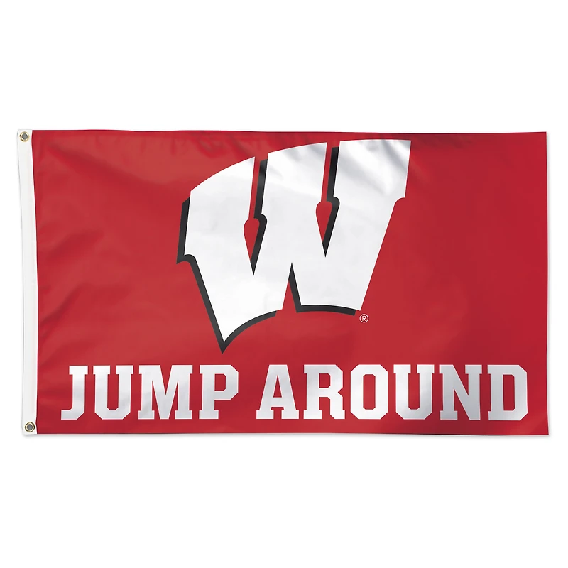 WinCraft Wisconsin Badgers 3' x 5' Single-Sided Deluxe Team Slogan Flag
