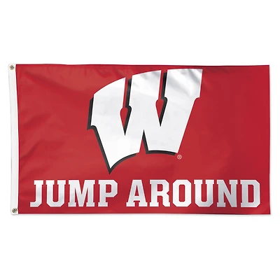 WinCraft Wisconsin Badgers 3' x 5' Single-Sided Deluxe Team Slogan Flag