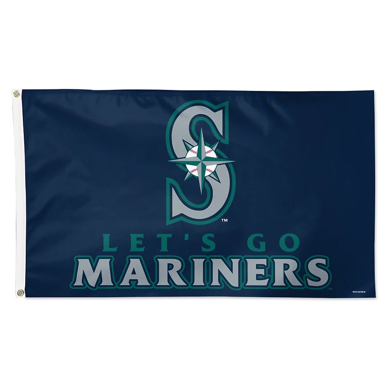 WinCraft Seattle Mariners 3' x 5' Single-Sided Deluxe Team Slogan Flag