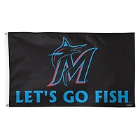 WinCraft Miami Marlins 3' x 5' Single-Sided Deluxe Team Slogan Flag