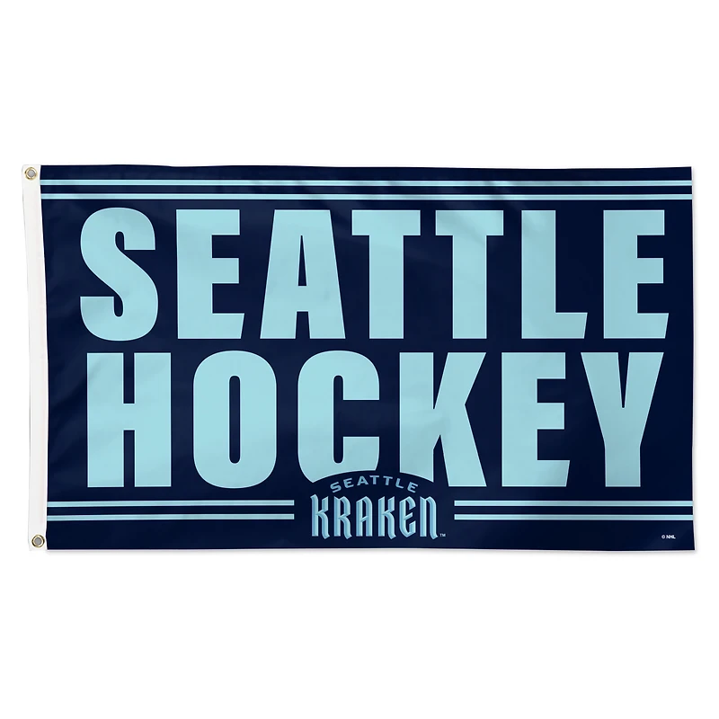 WinCraft Seattle Kraken 3' x 5' Single-Sided Deluxe Team Slogan Flag