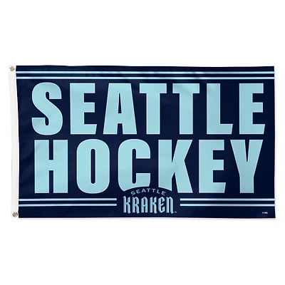 WinCraft Seattle Kraken 3' x 5' Single-Sided Deluxe Team Slogan Flag