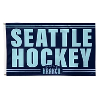 WinCraft Seattle Kraken 3' x 5' Single-Sided Deluxe Team Slogan Flag